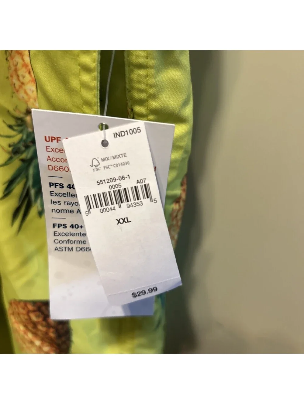 Old Navy Swim XXL NWT Pineapple Men’s  Tropical Summer   Upf  Sun Protection